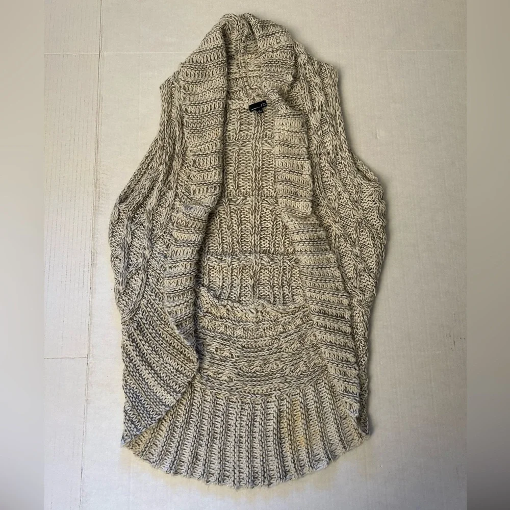 RXB Knitted Gray Cardigan Sweater Long Vest Sz-S.‎ CC16